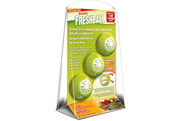 ROBBY Lot 3 Boules Frigo Diffuseur Anti-odeur Désodorisant Freshball Vert