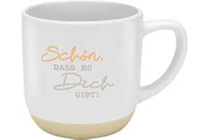 GRUSS & CO Tasse mit Garvur "Schön,dass es dich gibt" | Steinzeug, 40 cl, mehrfarbig | Geschenk Freunde, Geburtstag | 48987