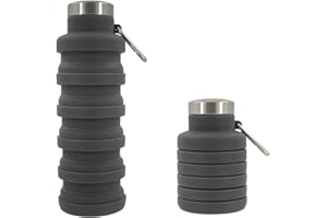 TAFACE Składany kubek na wodę (500 ml), silikonowy kubek na wodę, nadający się do kontaktu z żywnością, przenośny sportowy kubek na wodę, szczelny, wielokrotnego użytku (ciemnoniebieski)