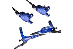 EXTRWORY Kit de frein hydraulique pour vélo à disque 4 pistons VTT (bleu)