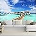 Produktbild Pmhhc Benutzerdefinierte 3D Großen Wandbild Tropics Sea Houses Bungalow Stelzenhaus Natur Wandbilder   Wohnzimmer Tv Wand Schlafzimmer Tapete-400X280Cm
