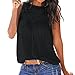 Produktbild Moonuy Frauen Tops 2018 Sommer heißer verkauf Spitze Weste Top Kurzarm Bluse Polyester Casual Runde Kragen Hemd Tank T-Shirt Tank Top (EU 36/Asien M, Schwarz)