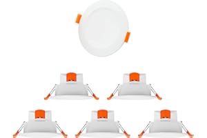 Mini Lampade Faretti Spot da Incasso a LED da Soffitto da Bagno Cucina IP44 8W LED 220V 3000K 4000K 5000K Selezionabile prima Installazione Foro Diametro 75-90MM Lot di 6 di Enuotek