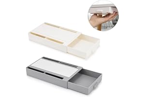 testyu 2 Piezas Organizador Cajón Debajo Escritorio, Cajón Debajo De La Mesa Organizador con Mango para Escuela Oficina Hogar