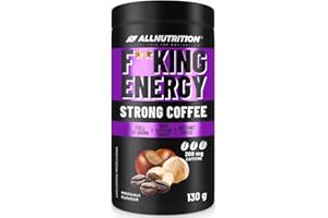 ALLNUTRITION Fitking Energy Café Fuerte - Café Instantáneo con Muy Alto Contenido de Cafeína - Café Saborizado - Aumento de Energía Diario - Altamente Aromático - 130g - Avellana
