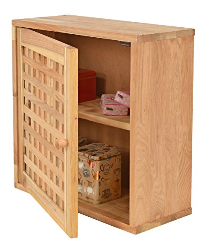 Medizinschrank Badschrank Badregal aus massivem Walnussholz Gitterdesign Arznei Schrank - 8
