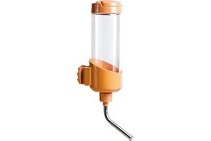 TOKAYIFE Automatischer Wasserspender Kaninchen [10mm Düse, 680ml] Hasen Trinkflasche Hängend Meerschweinchen Trinkflasche Hamster Trinkflasche Für Kaninchen Meerschweinchen Chinchilla Frettchen (Orange)