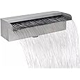 STEELARTCRAFT 30cm/12 inches Length Outdoor Rectangular Pond & Pool Fountain, Stainless Steel Waterfall Spillway
