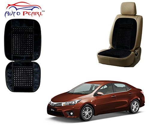Autopearl Car Wooden Bead Seat Cushion Compatible with-Corolla Altis (Black)