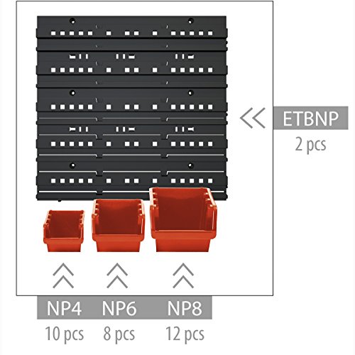 2x Wandregal-Set mit je 30 Sichtboxen und 2 Wandplatten zur Wandbefestigung / Stapelboxen auch stapelbar - 5