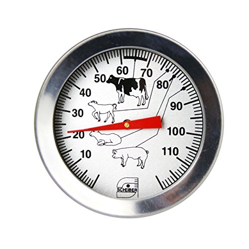 Set Einstich ( Fleisch ) und Backofen Bimetall / Edelstahl Thermometer Analog . Backofenthermometer bis 300 °C . Einstichthermometer 115 °C - 5