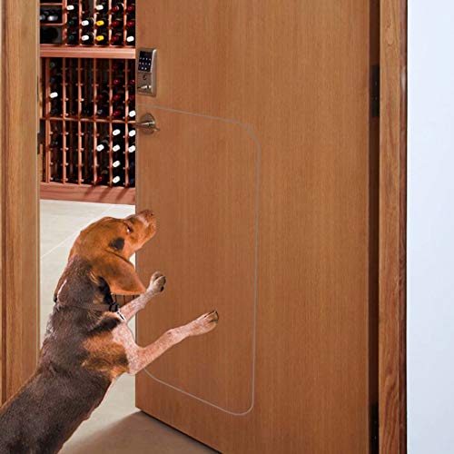 In hand Protección contra rasguños en la Puerta para Mascotas, Cubierta Protectora de la Puerta Flexible para Trabajo Pesado para Uso en Interiores y Exteriores (36.5"L X 17" W)