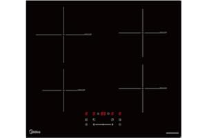 Midea Płyta indukcyjna 7400 W z 4 strefami grzewczymi, do zabudowy, ceramiczna, okablowanie, sterowanie dotykowe, automatyczne wyłączanie, zabezpieczenie przed dziećmi