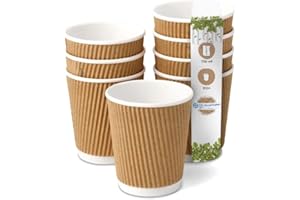 BIOZOYG gobelet carton ondulé marron espresso I Gobelet à boissons jetable bio 100ml / 4oz 100% biodégradable, certifié compostable I 100 pièces gobelet à espresso non-imprimé