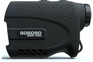 Gogogo Sport Vpro Telémetro Golf 1097 M(1200 Yardas) con Pendiente Off/ON, Magnético Medidor Laser con Focus Ring 6X Aumento para Vibración de Bloqueo de Bandera, Escaneo, Velocidad, sin AAA Batteria