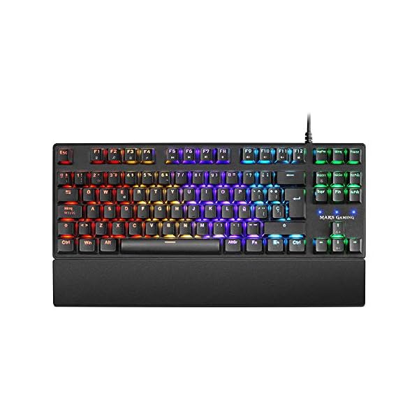 Mars Gaming MKXTKL, teclado mecánico switch rojo, LED 5 colores 10 efectos, ES