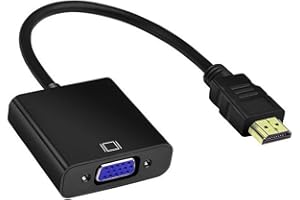 Beigemo Adaptador HDMI a VGA 1080P Convertidor con Audio Cable para PC, Portátiles, HDTV, Proyectores, PS4/3 Xbox y Otros Dispositivos HDMI - Negro