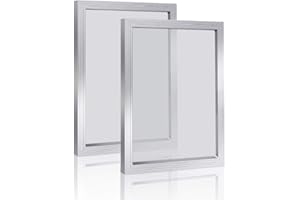 RUNAUP 2 Pack Aluminium Screen Printing Frames with 43T/110 White Mesh for Screen Printing (8" X 10")