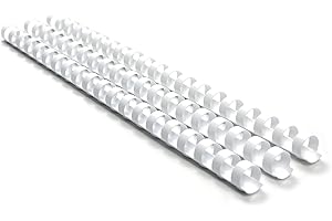 RAYSON Spirali per Rilegatura Miste Dimensioni, 6mm/8mm/10mm/12mm, 25 Pezzi per Misura, 20-90 Fogli, A4, Blanca, Confezione da 100