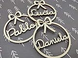  Bolas de navidad de madera personalizadas Adornos navideños Ornamento Decoraciones colgantes de Navidad para el árbol de Navidad