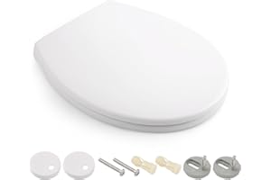 Deska sedesowa, deska sedesowa HIMIMI owalna deska sedesowa z funkcją szybkiego zwalniania, automatycznym opuszczaniem i regulowanym zawiasem, Deska sedesowa PP w kształcie O (440x375x54mm)