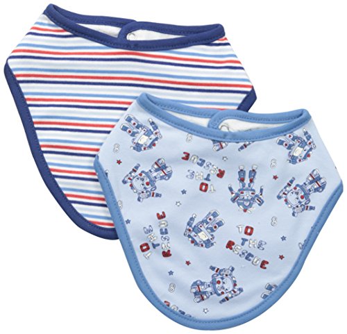 Pumpkin Patch Baby-Boys 2 Pack Bandana Bibs Striped Neckerchief, Oxford Blue, One Size