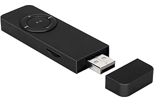 Yunseity Chiavetta USB per Lettore MP3, Lettore Musicale Digitale MP3 con Cordino e Auricolare, Supporta Fino a 32 GB di Scheda di Memoria di Espansione (Non Inclusa)(Nero)