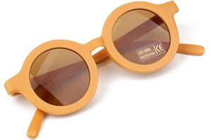 6Wcveuebuc Sommer polarisierte UV-Schutz Kinder Sonnenbrille Retro Rund Kinder polarisierte Sonnenbrille UV 400 Schutz Kinder Sonnenbrille