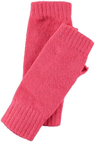 Women's Fingerless Mitts Pure Cashmere Made in Scotland (Coral)