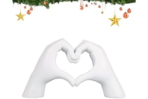 alslovkar Hand Love Gesture Sculpture, Hand Love Statue Sculpture Desktop Ornaments, Wedding Ornaments for Living Room Desk Accessories (White, 10x6x3cm)