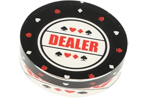 Hellery Bouton de Concessionnaire pour les Tournois de Jeux de Casino - Cristal, Noir, Adulte (216+), Casino, Traditionnel, Unisex