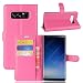 Produktbild Samsung Galaxy Note 8 Hülle LifeePro [Anti-Scratch] Stoßfest Drop Protection Litchi Grain PU Leder Brieftasche Stand Flip Folio Abdeckung mit Kartensteckplätze und Magnetverschluss für Samsung Galaxy Note 8 Hot Pink