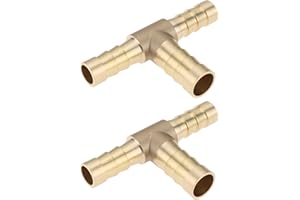 LT Easiyl 2 Raccords Cannelés en Laiton en T de 8 Mm 10 Mm Et 8 Mm pour Raccorder Facilement Les Conduites d'air d'eau de Carburant de Fioul