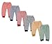 Kuchipoo Fleece Baby Pajamas Bottoms with Rib - Pack of 6 (Multi-Coloured, 3-6 Months) RS.399.00