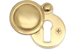EAI Victorian Keyhole Covered Escutcheon for Front Doors 35mm Polished Brass | Pack of 1