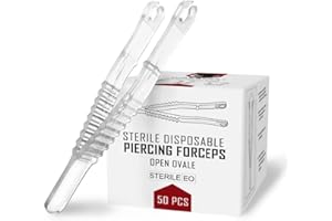 Pinze sterili monouso per piercing pinza plastica 50 pz Warrior single-use pliers Open Oval Ovale Aperto