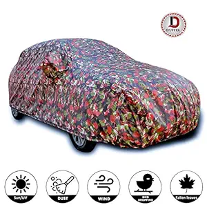 DUFFEL - Car Cover for - Tata Tiago 1.2 Revotron XZ Plus - Water Resistant & Dustproof - Triple Stitched - Light Weight - Heavy Buckle - Bottom Fully Elastic with Mirror Pocket (Grey)