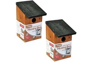 KINGFISHER 2 X HOLZ NISTKASTEN VOGELHAUS NISTKASTEN KLEINE VÖGEL BLAUMEISE ROBIN SPARROW