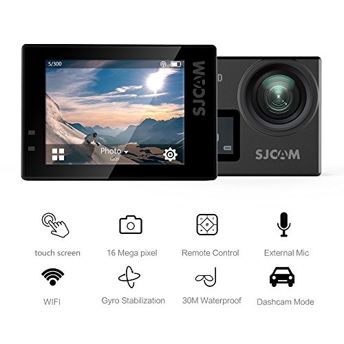 SJCAM SJ6 Legend 16MP 4K Action Camera Dual Screen-2.0 Touchscreen /Gyro Stabilization /External Microphone Supported /Remote Control WiFi Waterproof Underwater Camera+ Waterproof Case
