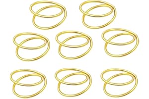 Feyarl 8 Pcs Gold Napkin Rings Metal Napkin Ring Holders for Wedding Party Christmas Candlelit Banquet Dinner Table Decor