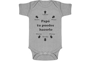 GREEN TURTLE T-SHIRTS Body de Manga Corta para Bebé - Regalos Originales para Padres Primerizos - Papá Tu Puedes Hacerlo
