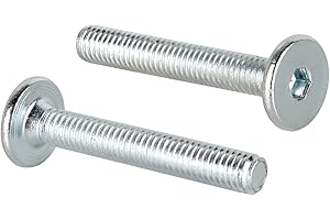 EMOEBELBESCHLAEGE woplus Flachkopfschrauben Möbelschrauben Möbelverbinder Stahl Verzinkt M6 x 40mm Flachkopf Antrieb:Innensechskant SW4 (10 Stück M6 x 40mm)