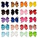 Produktbild Queenbox® 20pcs Boutique große Haarbögen Volltonfarben Mädchen Haarnadeln Krokodilklemme Grosgrain Ribbon Stirnband für Baby-Mädchen-Kinder