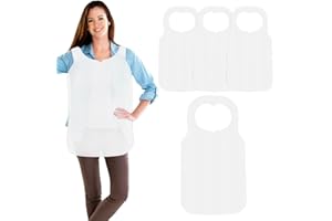 UHETLET 50 PCS Delantales Desechables para Adultos 70 cm de Largo, Baberos Impermeables de Telas No Tejidas para Un Solo Uso, Delantales Desechables para Pintar, Cocinar, Hornear y Jardinería