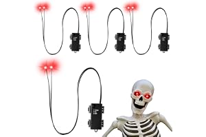 4 stycken lysande halloween LED-ögon, röd LED-ögondekoration med timer