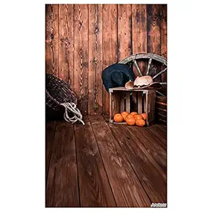 Honeytecs 1.5 * 0.9m/5 * 3ft Farm Theme Photography Background Wood Floor Wall Backdrop for Newborn Baby Photo Studio Pros