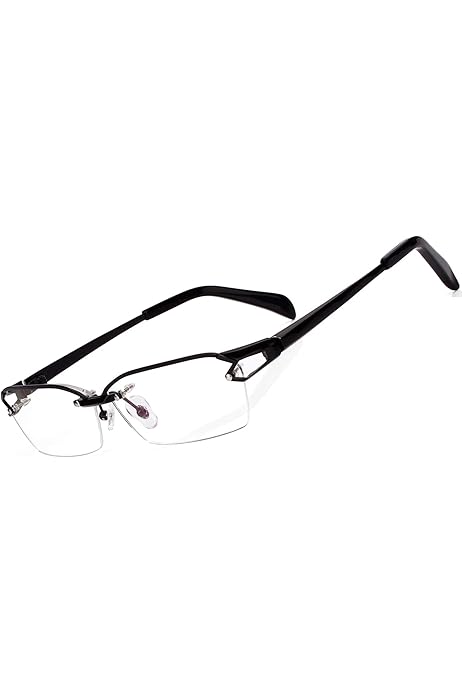 Glasses Frames Agstum Mens Pure Titanium Semi Rimless Eyeglasses