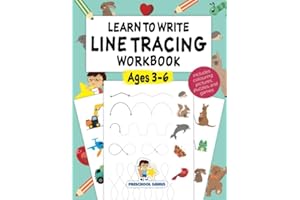 Learn to Write Line Tracing Workbook - Ages 3-6: Pen control, handwriting, and drawing practices for kindergarten toddlers and preschool kids incl. colouring pictures, puzzles, and cognitive games.