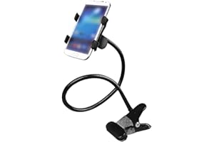 Adunsiaoto Universal Flexible Handy-Halter, Handy Halterung Für Bett Auto, Schwanenhals Handy Halterung Flexible, Telefonhalter Schwanenhals, Schwanenhals Handy Halter Flexible Lang Arm(Schwarz)