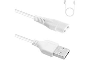 WrteEase Replace Charger Cable Compatible with Philips Shaver 5 V-12v 30cm, USB Shaver Replacement Charging Cable Wire for OneBlade,Philips Shaver/Beard Trimmer Charger (White-1PC)
